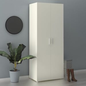 Perkin Wooden Wardrobe With 2 Doors In White