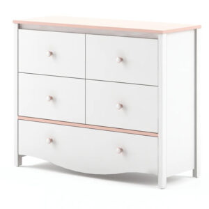 Merrill Kids Wooden Chest Of 5 Drawers In Matt White