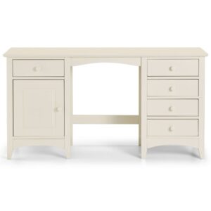 Caelia Wooden Dressing Table With 5 Drawers In Stone White