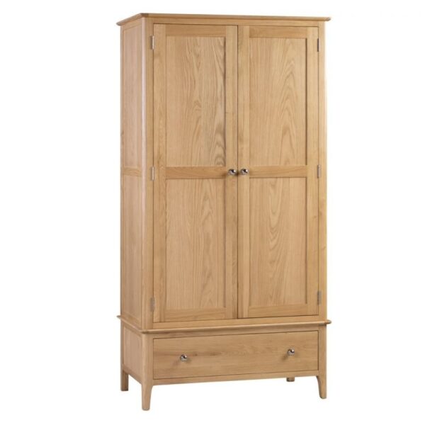 Callia Wooden Wardrobe With 2 Doors 1 Drawer In Natural