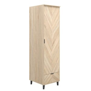 Stockholm Wooden Wardrobe With 1 Door 1 Drawer In Sonoma Oak