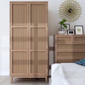 Burdon Wooden Wardrobe With 2 Doors In Oak