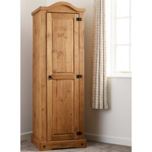 Central Wooden Wardrobe With 1 Door In Oak