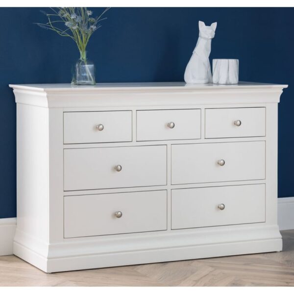 Calida Wooden Chest Of 7 Drawers In Lacquer White