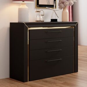 Allen Wooden Chest Of 4 Drawers In Black