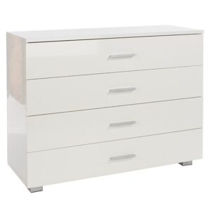 Lufkin High Gloss Chest Of 4 Drawers In White