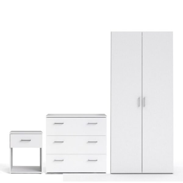 Scalia Wooden Furniture Set With 2 Doors Wardrobe In White